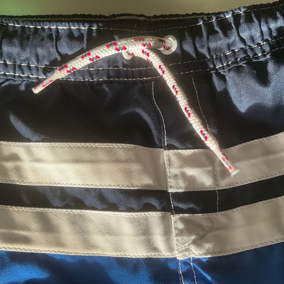 LANDS’ END Boys Swim Trunks Bathing Suit with Mesh Lining, Blue Size Small (8) - Picture 5 of 8